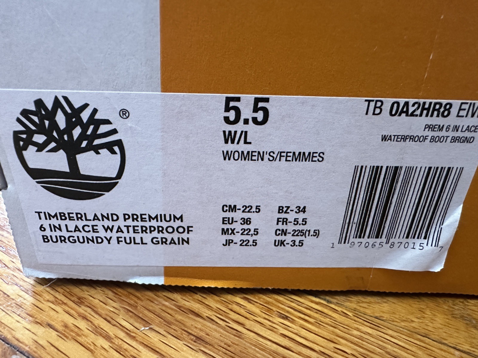 New Timberland Premium 6 In Lace Waterproof Burgundy Full Grain 5.5W Women’s