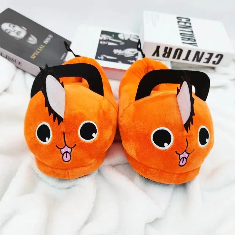 Anime Orange Dog Slippers Soft Adult Cosplay House Shoes Size 35-43 Insole 28cm