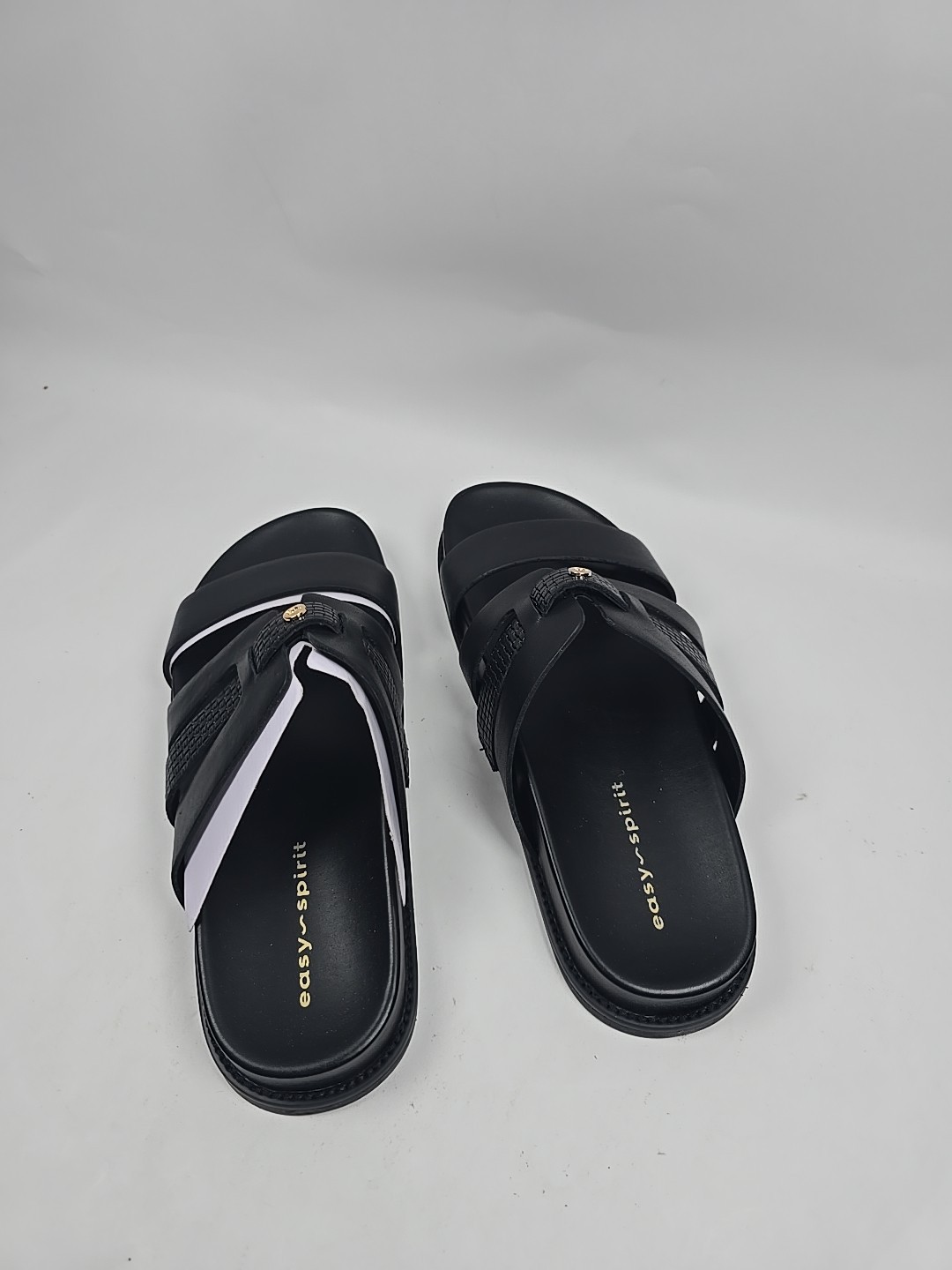 Easy Spirit Women’s Trevin Banded Slip On Slide Sandals Black Size 9