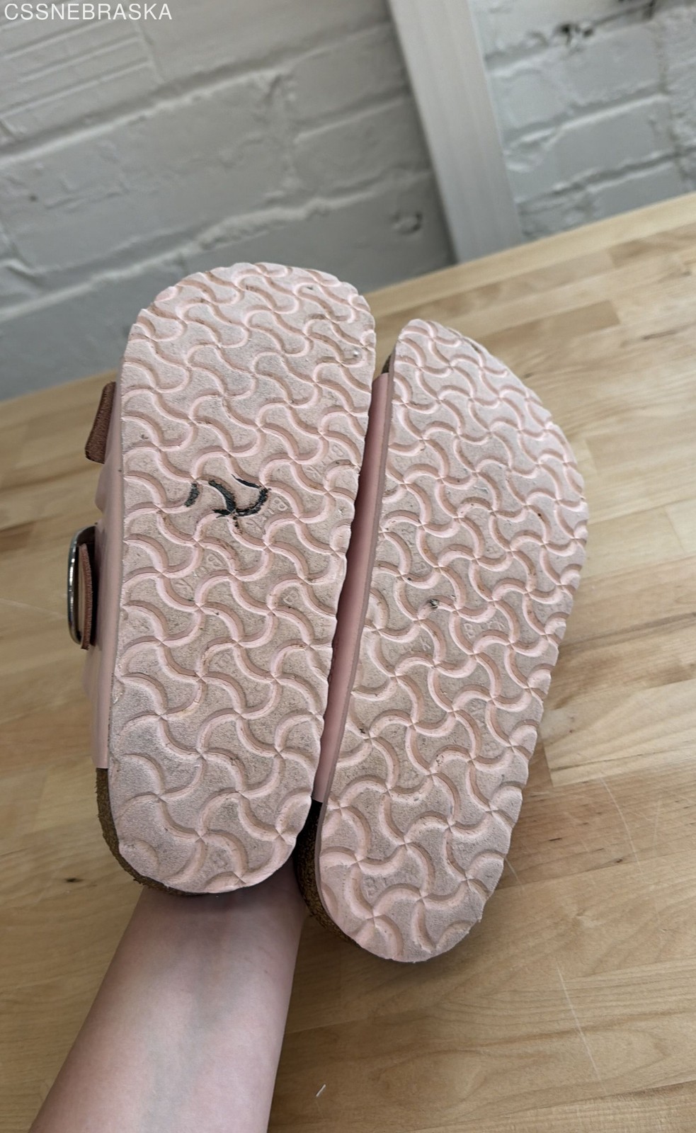 Birkenstock Arizona Big Buckle Rose Patent Leather Sandals Size 41 W10 M8