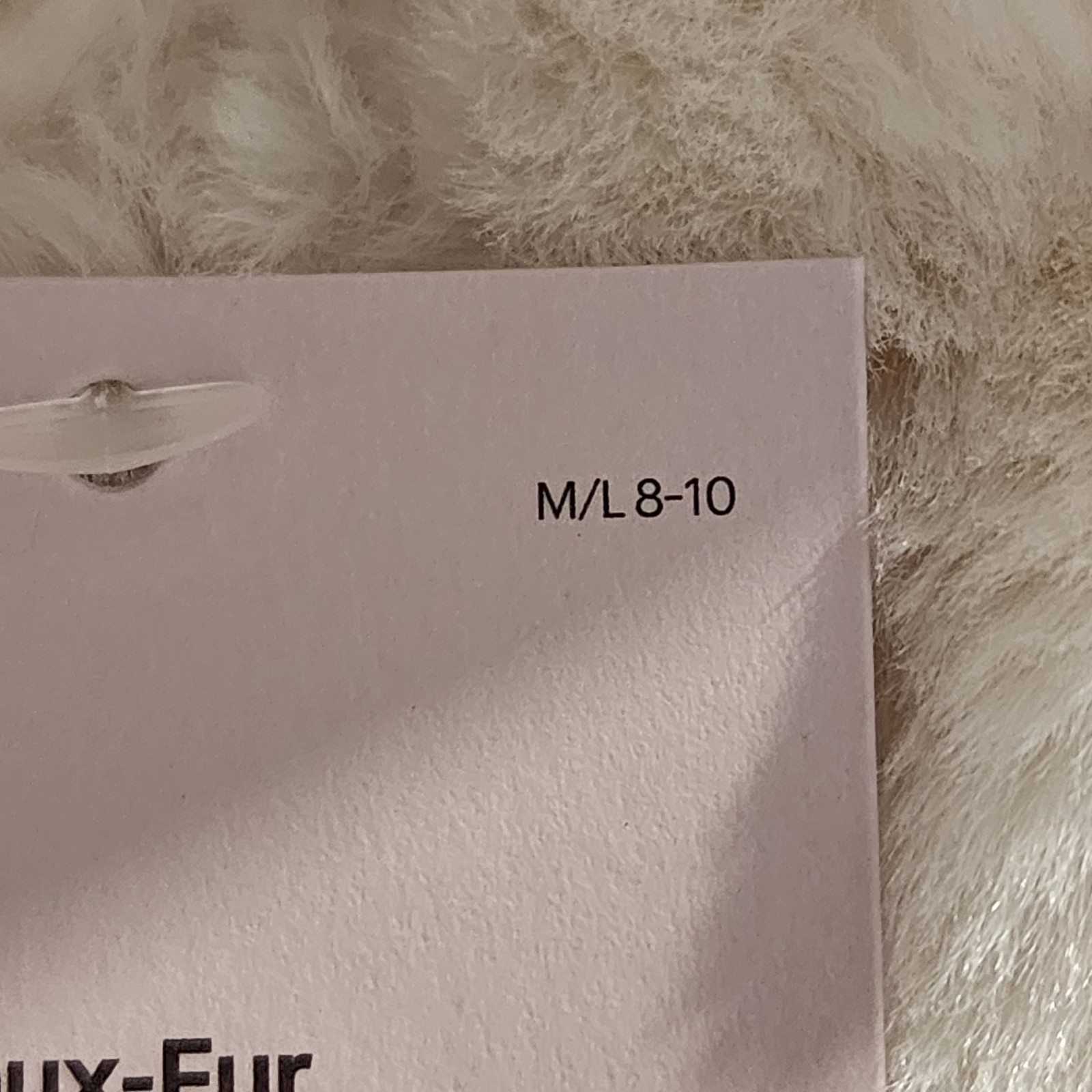 Auden Women’s Faux Fur Booties Slippers Gripper Soles Ivory Size M/L 8–10 NWT
