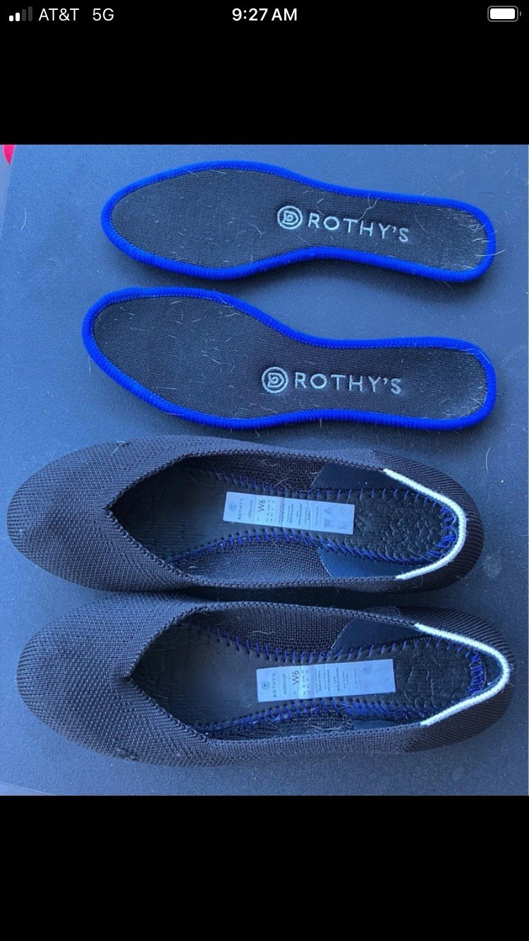 Rothy’s Black Knit Ballet Flats Comfort Slip On Round Toe Women’s US 6