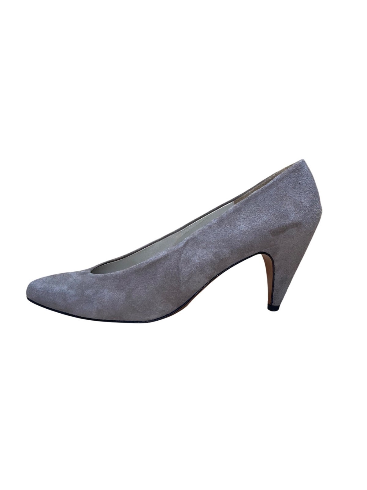 Evan-Picone Women’s Gray Suede Classic Pointed-Toe Mid-Heel Pumps Size 10N