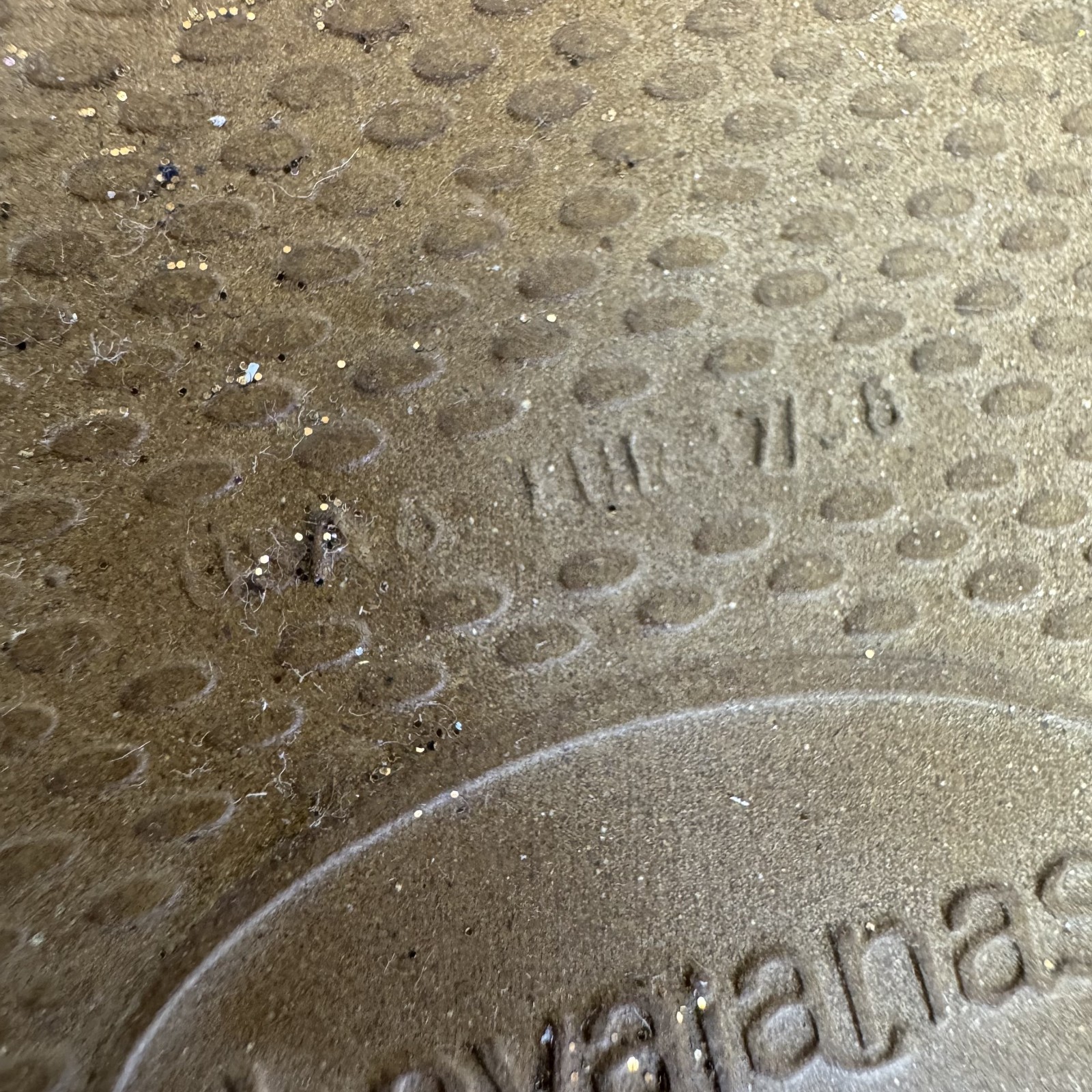 New Womens Havaianas Bronze Slim Flatform Glitter-Strap Thong Sandals Size 6 M