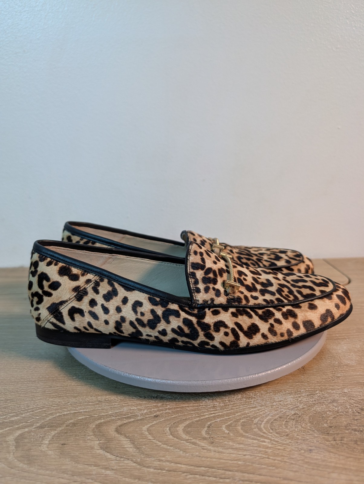 Sam Edelman Lior Penny Loafer Womens Size 10.5 Calf Hair Leopard Print Shoes