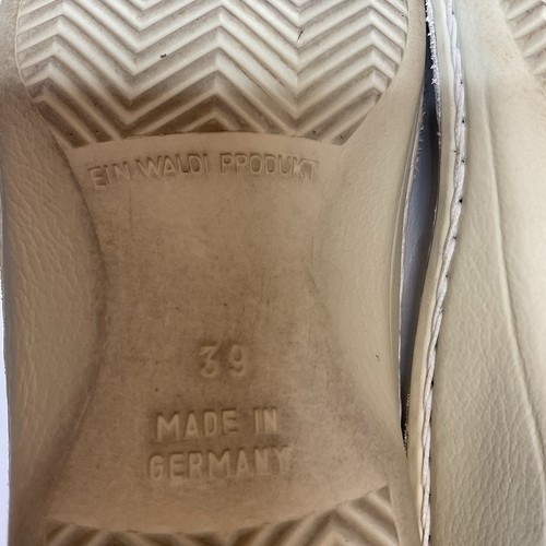Finn Comfort Sansibar Silver/Ivory Leather Slide Sandals Women 39D/US8 Germany