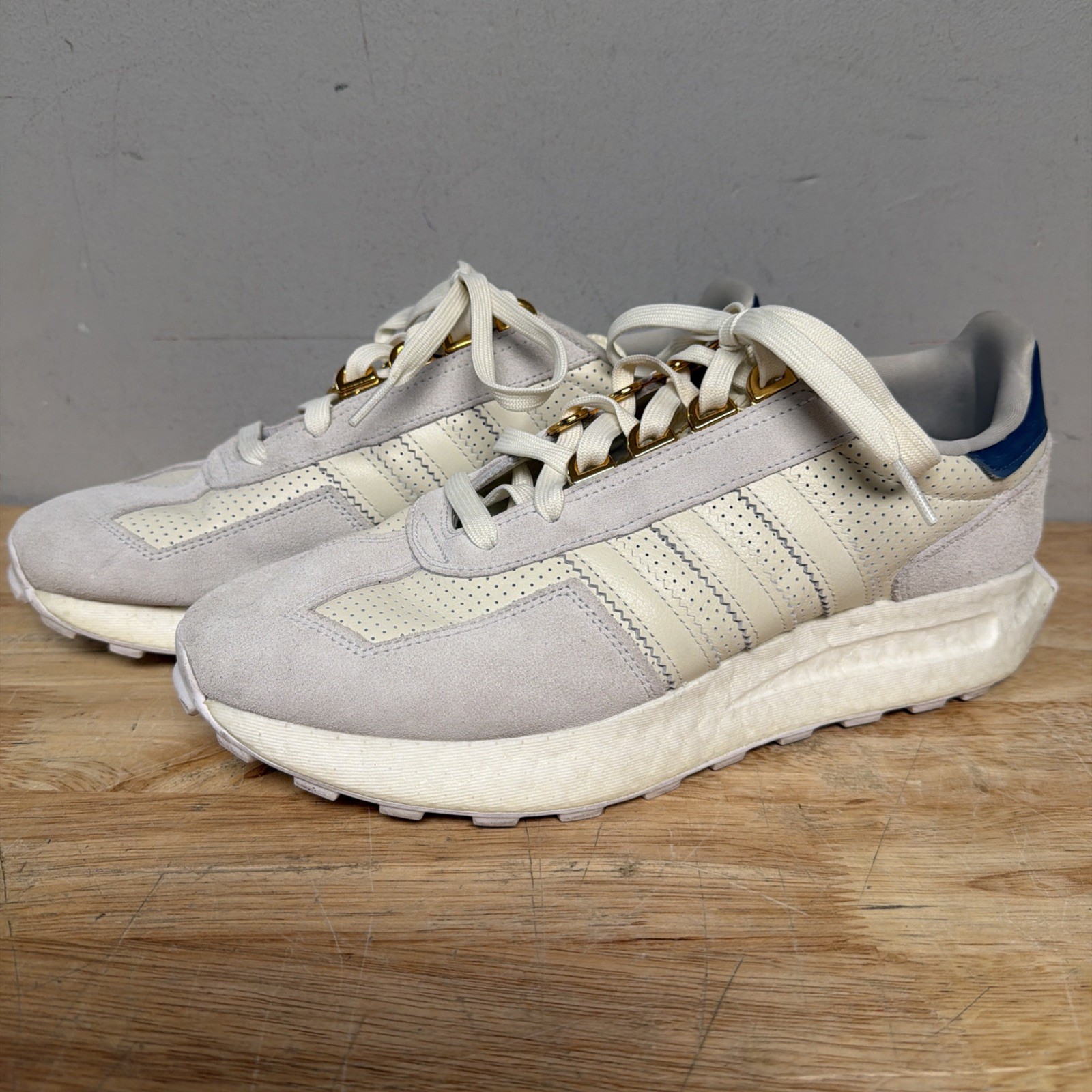 Adidas Retropy E5 Womens Size 11 Off White Gray Gold Athletic Running Shoes