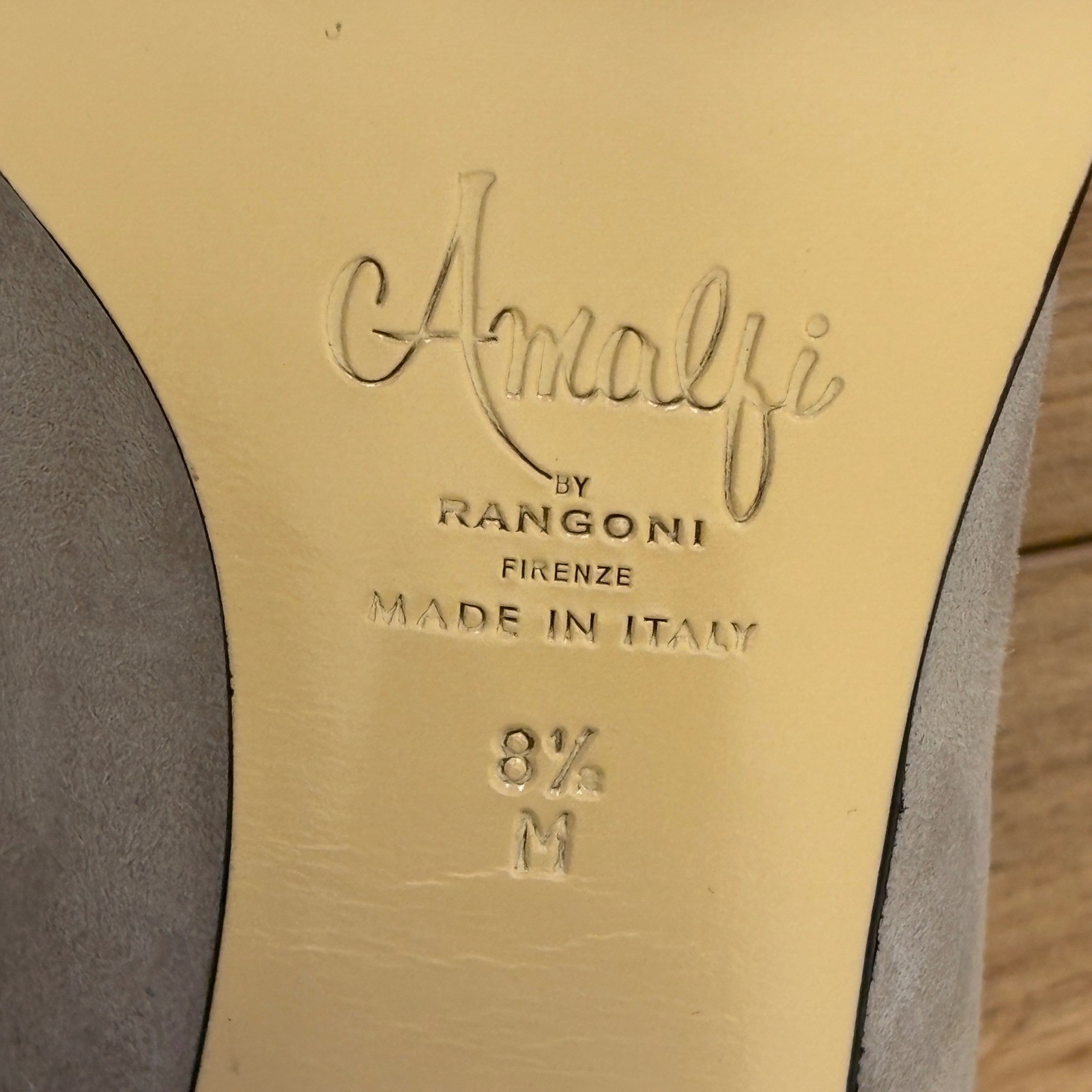 AMALFI Lavinia Block Heel Pump In Nocciola Cashmere Gray Women Size 8.5 Cocktail