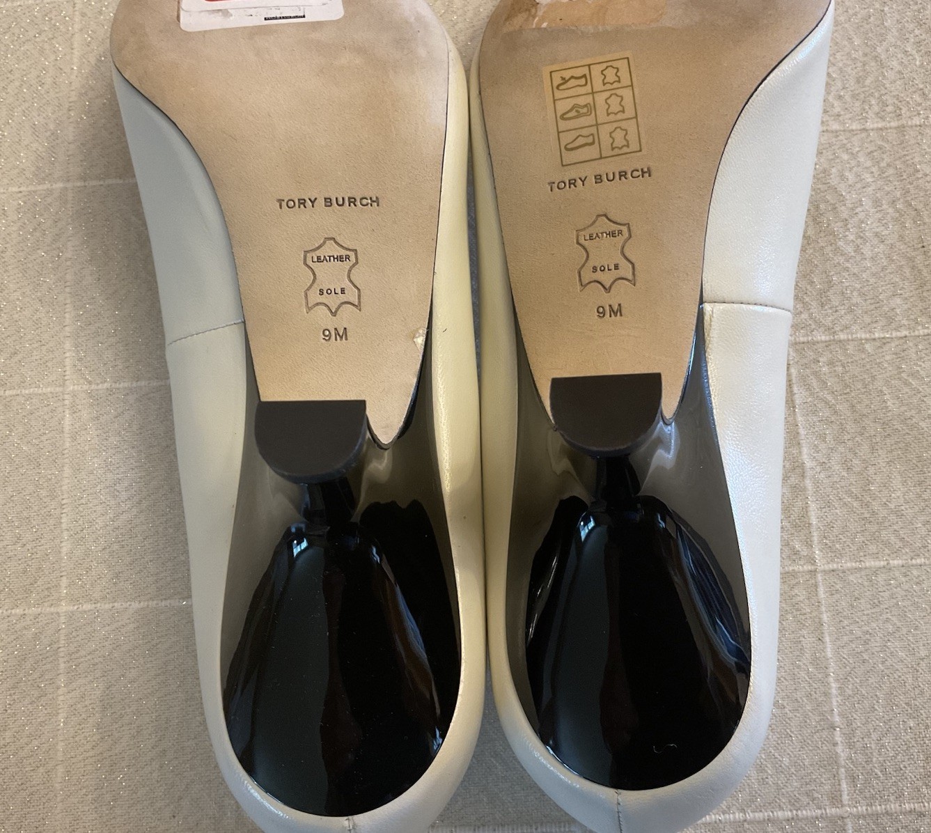 Tory Burch Eleanor Leather Slingback Kitten Heels Pumps Sz 9 $348