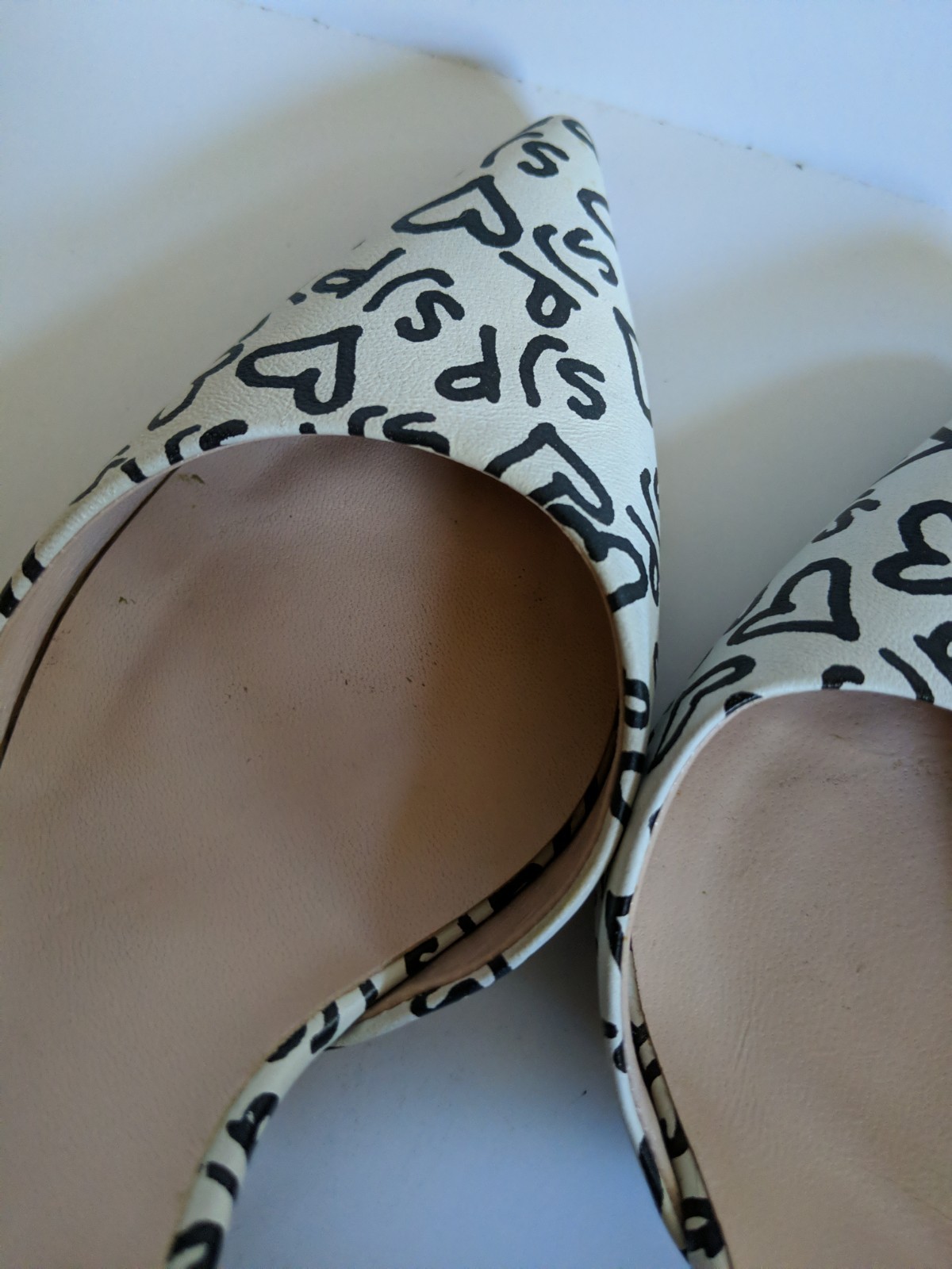 SJP shoes. Bliss White Leather. «Heart Collection» 2021 limited edition