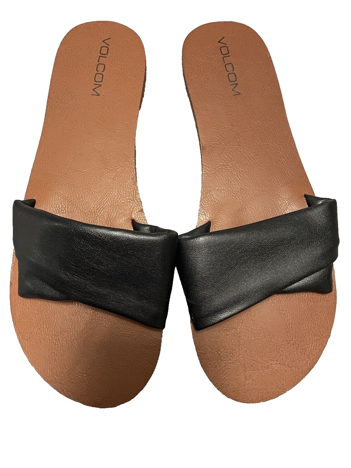 Volcom Hawthorne Womens Slide Sandals Size 10 NEW NWT Black Slip On Summer