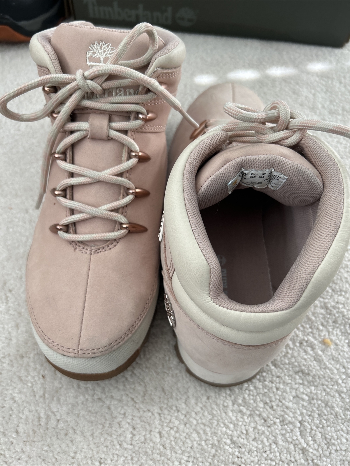Timberland Euro Sprint Mid Hiker Light Pink Nubuck Leather Size 8.5