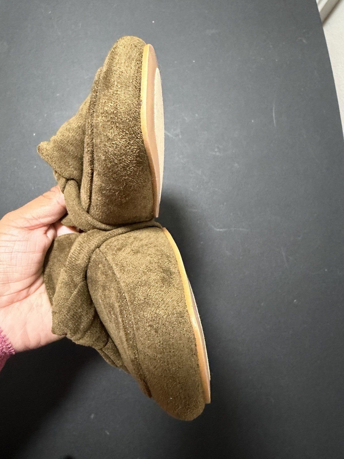 Corkys Footwear Women’s Hey Girl Faux Suede Clingy Shoe Olive Green NWOB Sz 8