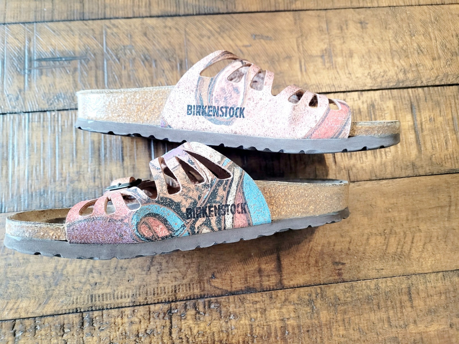 Birkenstock Granada Sandals EU 36 US 5-5.5 Abstract Print Cork Footbed Colorful