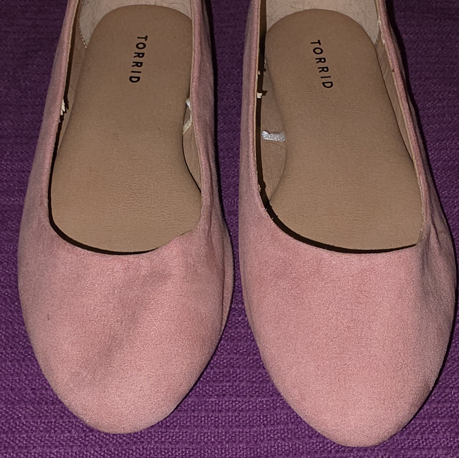 Torrid Women’s Blush Round Toe Flat Slip On Faux Suede Shoes Size 7.5W