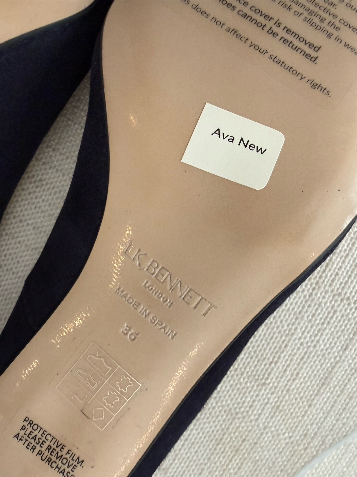 L K Bennett Ava Navy Suede Leather Heels Shoes Size 36 NEW WITH BOX