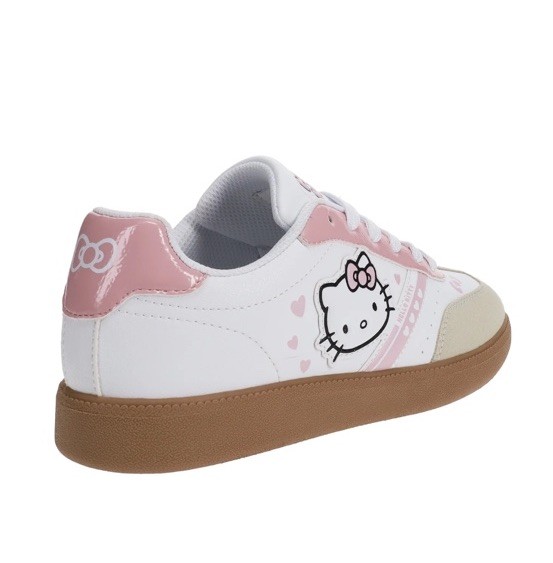 Sanrio Hello Kitty Women’s Lace Up Athletic T-Toe Sneakers White/Pink Size 6