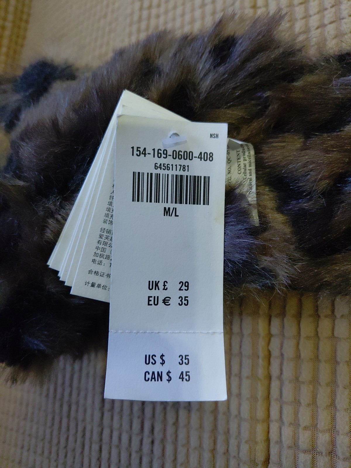 Women’s M/L New Abercrombrie& Finch Leopard Faux Fur Slippers House Shoes Vtg