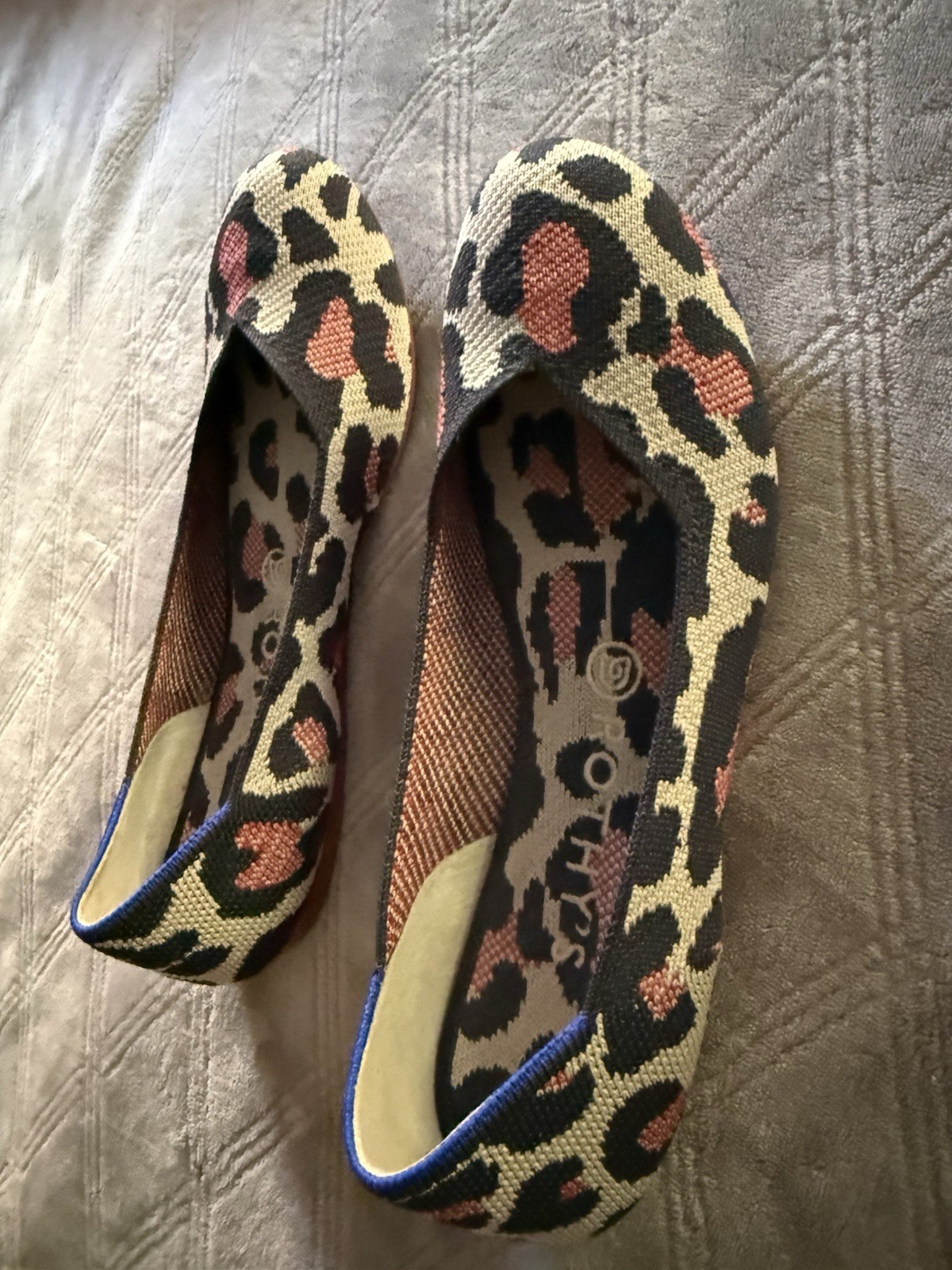 Rothy’s Women’s Multicolor Animal Print Knit Slip-On Pointed Toe Flats 9
