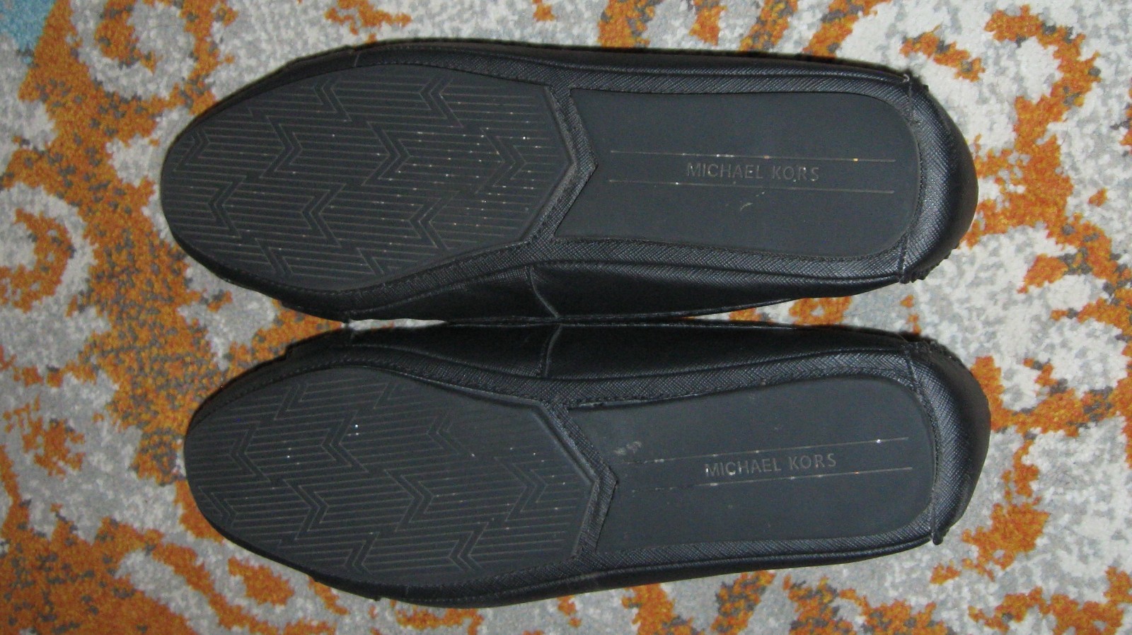 MICHAEL KORS MK PLATE MOC LOAFER STYLE BALLET FLATS IN BLACK 10 M