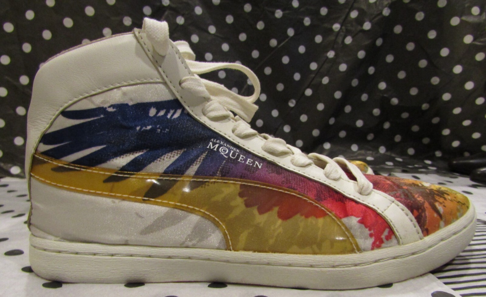 Authentic GUC Alexander McQueen Puma Hi Top Sneakers Multicolor Size 8