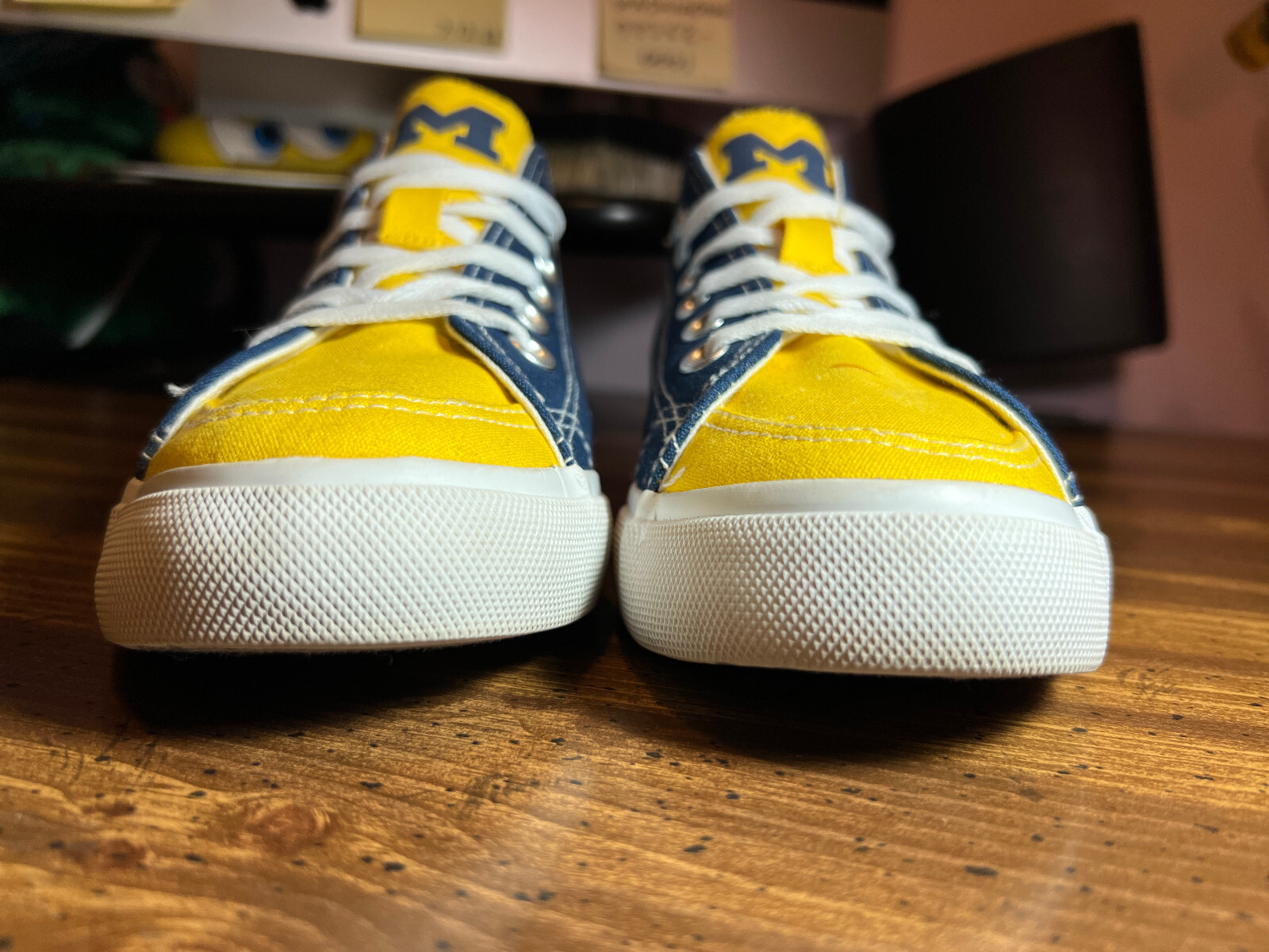 SKICKS University of Michigan Low Canvas Skate Sneakers Maize & Blue Women Sz 8M