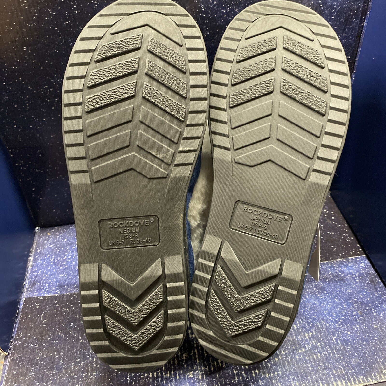 RockDove Women’s Trapper Moc Memory Foam Slippers Blue -Size 8-9 US