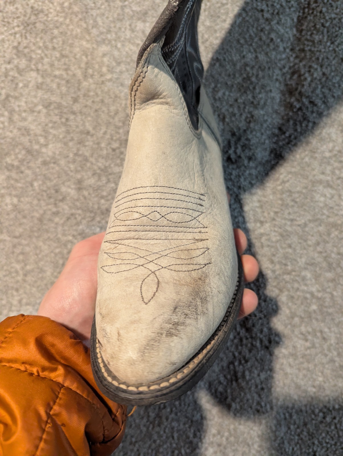 Vintage Wrangler Cowboy Boots Womens 7 M Gray Western Cowgirl 4772 USA Made