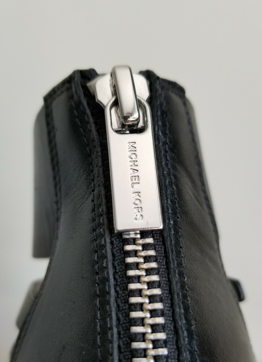 Michael KORS WINSTON BLACK GLADIATOR SILVER LOGO BUCKLE ZIPPER I LOVE SHOES