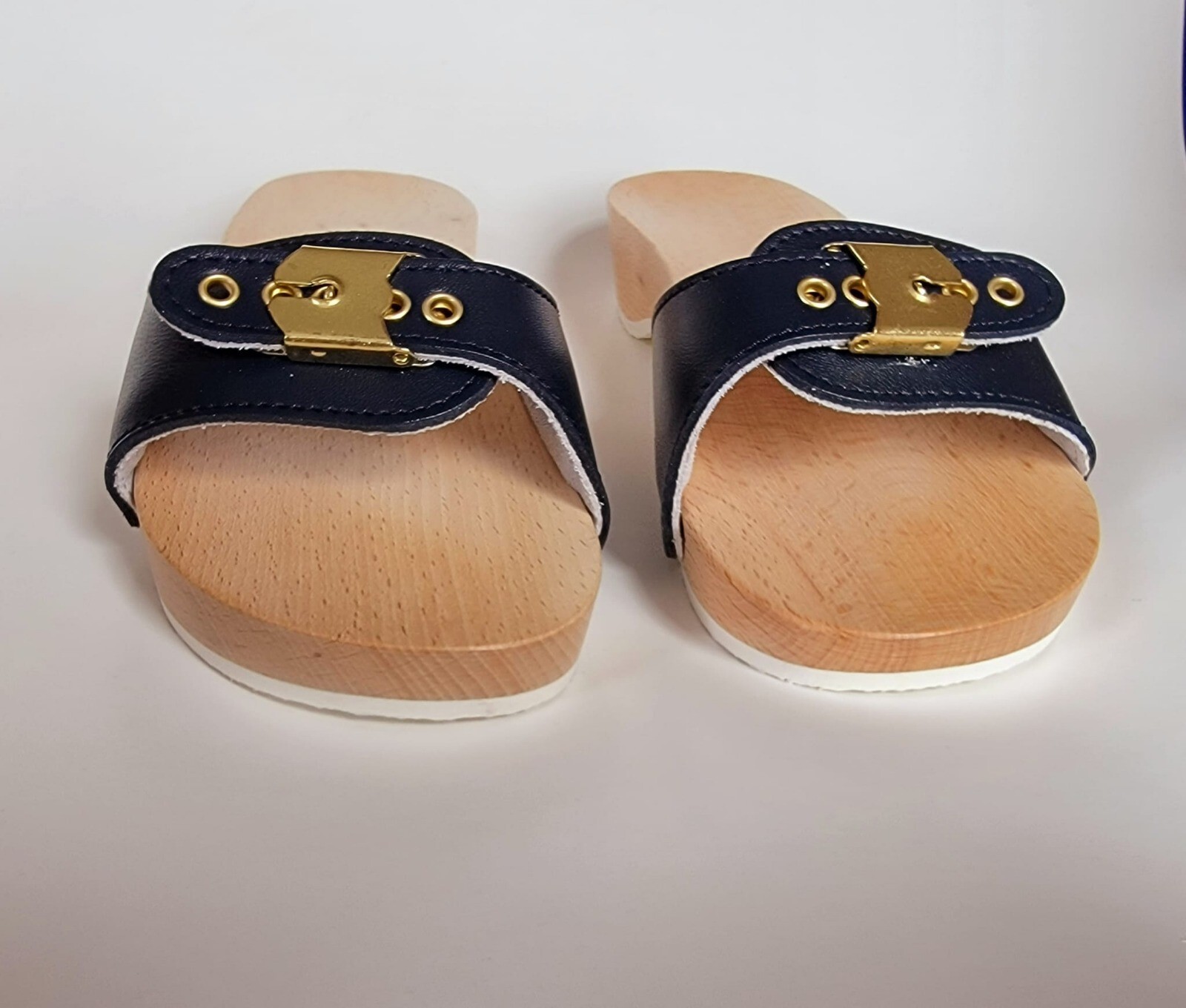 Dr Scholls Blue «STYLE» SIZE 9 – Italian wooden orthopedic clogs