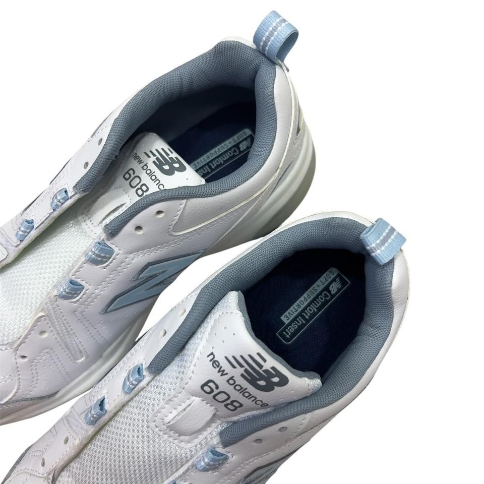 New Balance 608V5 Casual Comfort Cross Trainer Shoes Women 8.5 Men 7 White/Blue