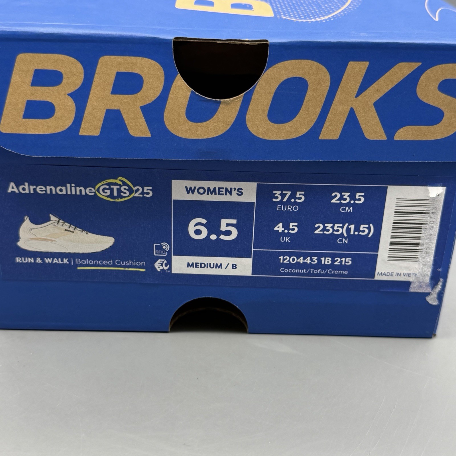 Brooks Adrenaline GTS 25 Women’s 6.5 Running Walking Shoes Coconut Crème Leopard