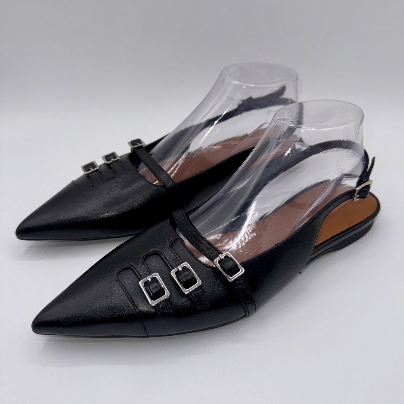 Vagabond Hermine Sling Back Flats Women’s Size 9 EU 39 Black Leather