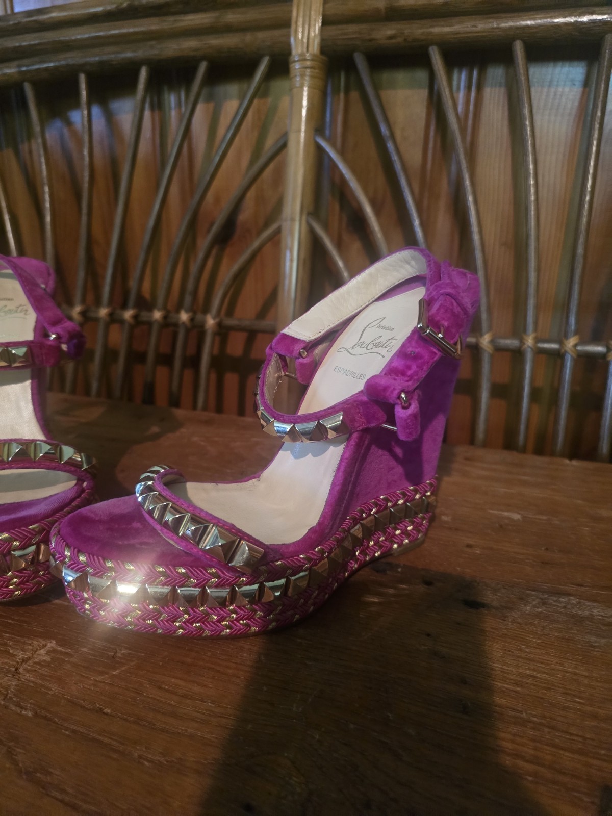 Christian Louboutin Espadrille Studded Sandals Size 6