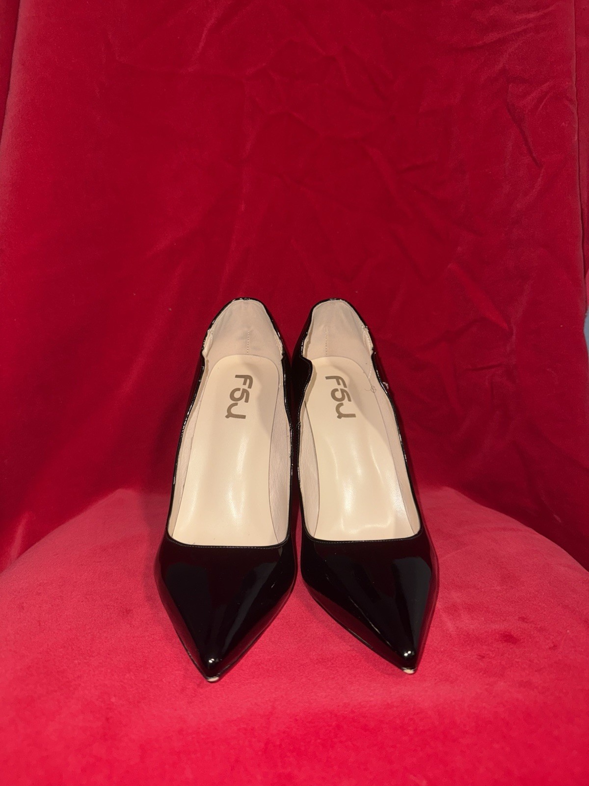 F5J Komen Classic Pointed Toe Lady Dress Shoes Size 9 Black
