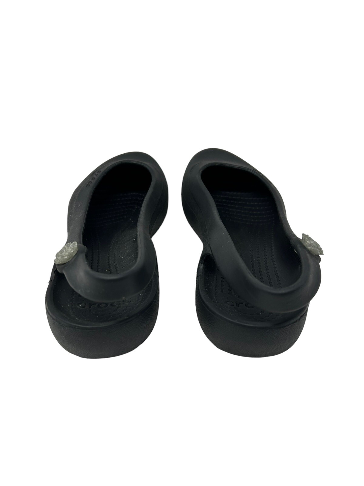 CROCS Jayna Slingback Flat w/ Crystal Charm Women’s 8 Black