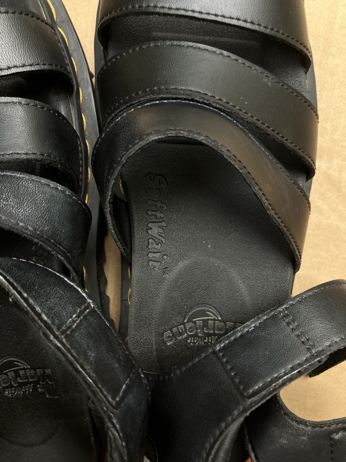 DOC MARTEN SOFT WAIR BLAIRE LEATHER FLATFORM SANDALS 9 eu 41 QUAD HYDRO