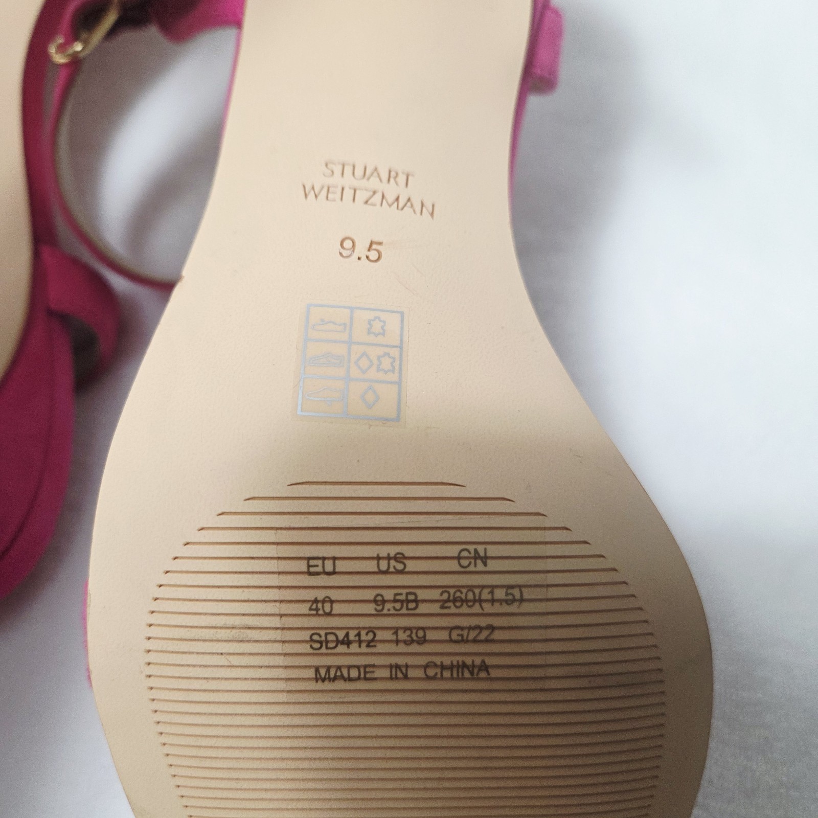 Stuart Weitzman Dancer Twistie 100 Pink Suede Sandal Size 9,5