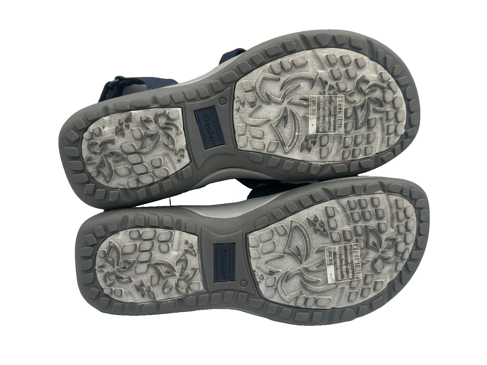 Skechers Women’s Reggae Slim Summertide Comfort Sandals Gry/Blu Wide Size:8 156P