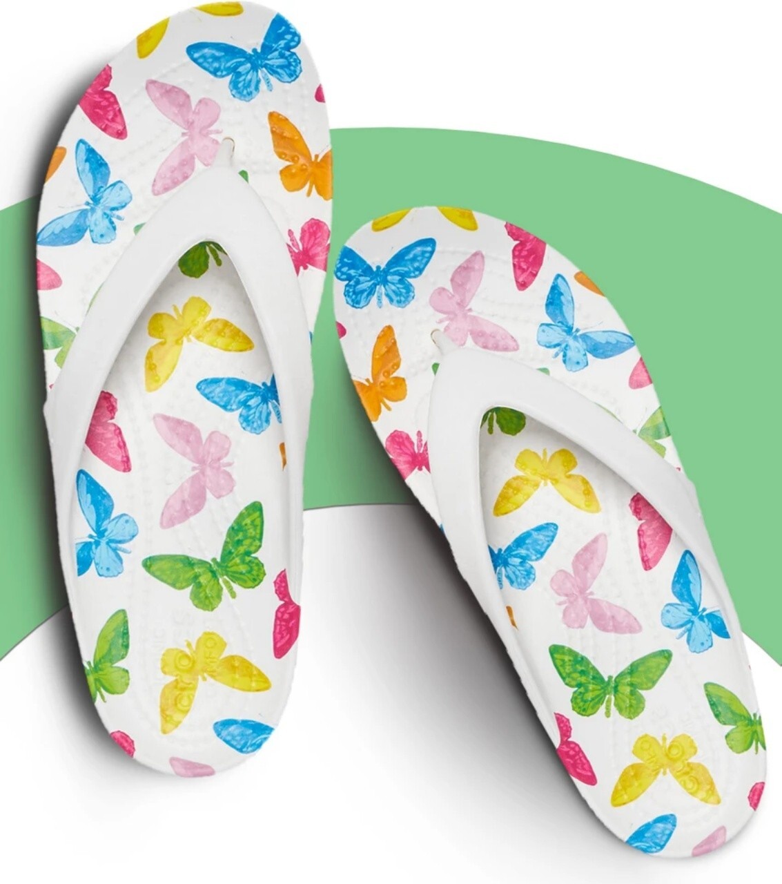 NEW Crocs Kadee II Seasonal Graphic BUTTERFLY Flip Flops US 6/EU 36-37/UK 4 LtEd