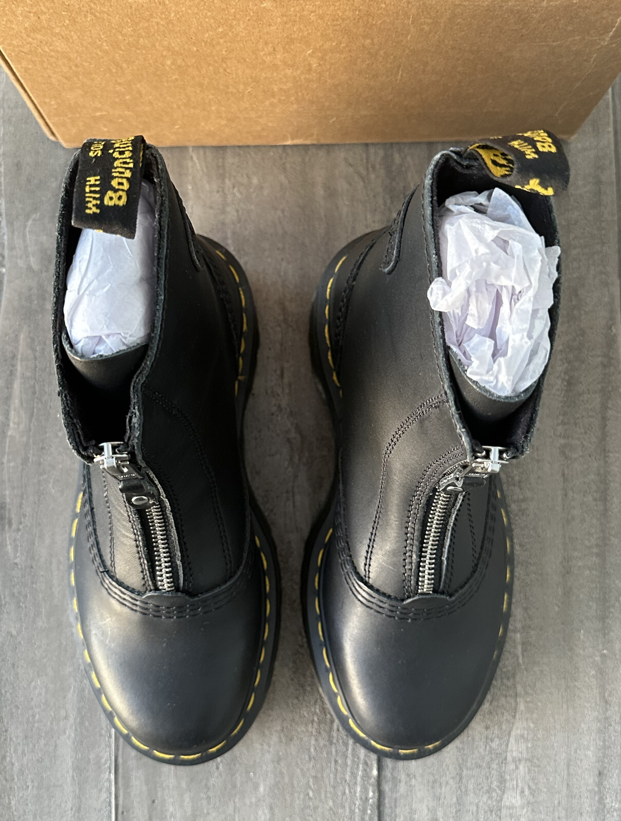 Dr Martens Jetta Zip Platform Leather Black Boots For Women’s Size US 6