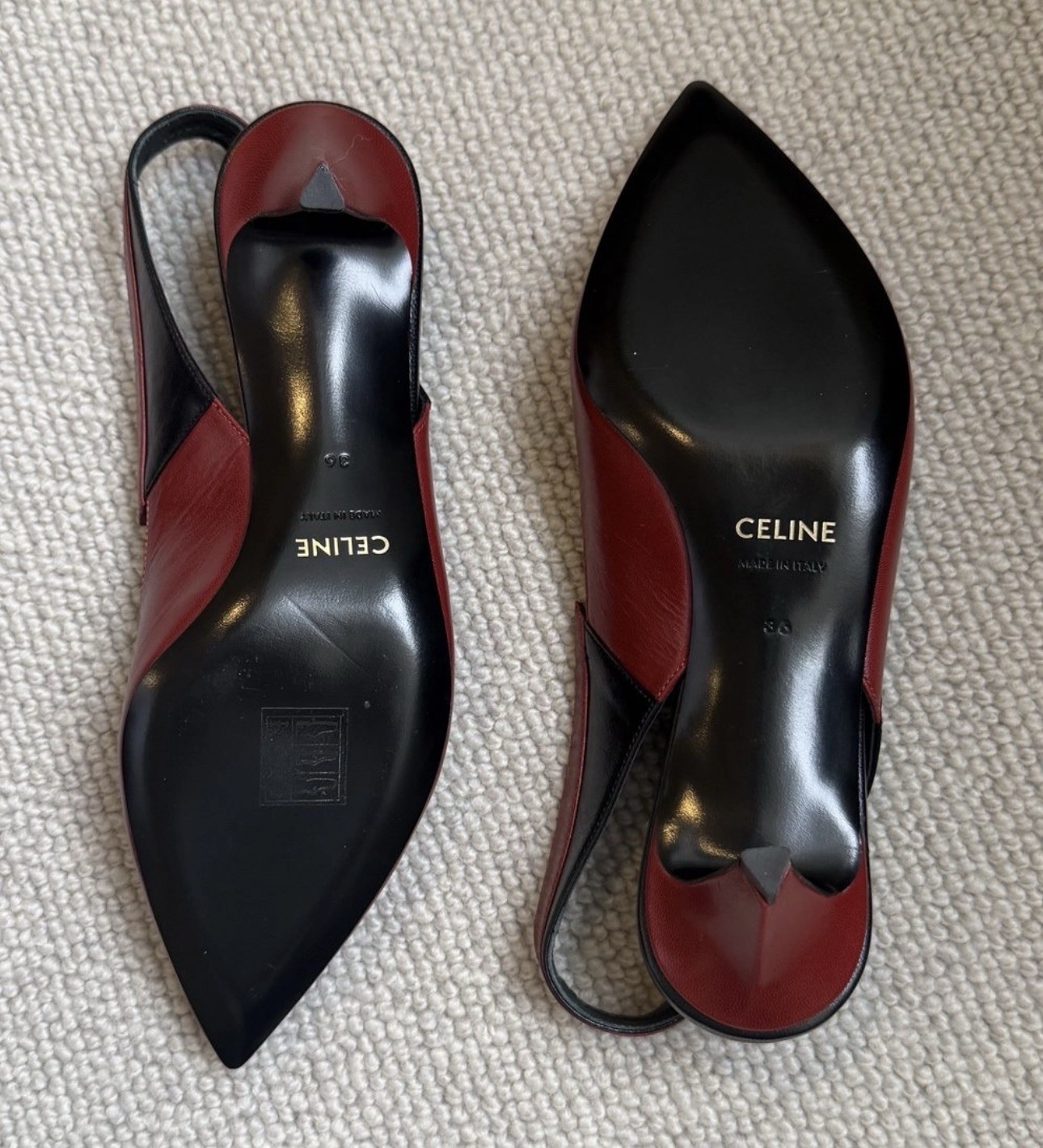 CELINE Women’s Leather Slingback Heels Pointed Toe comes with dustbag sizeEU 36
