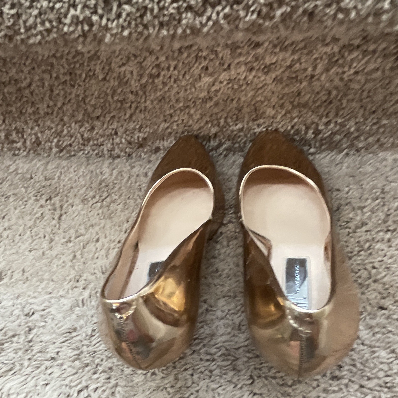 INC International Concepts Gold Metallic Pointed Toe Slip-On Pumps Stiletto 8M