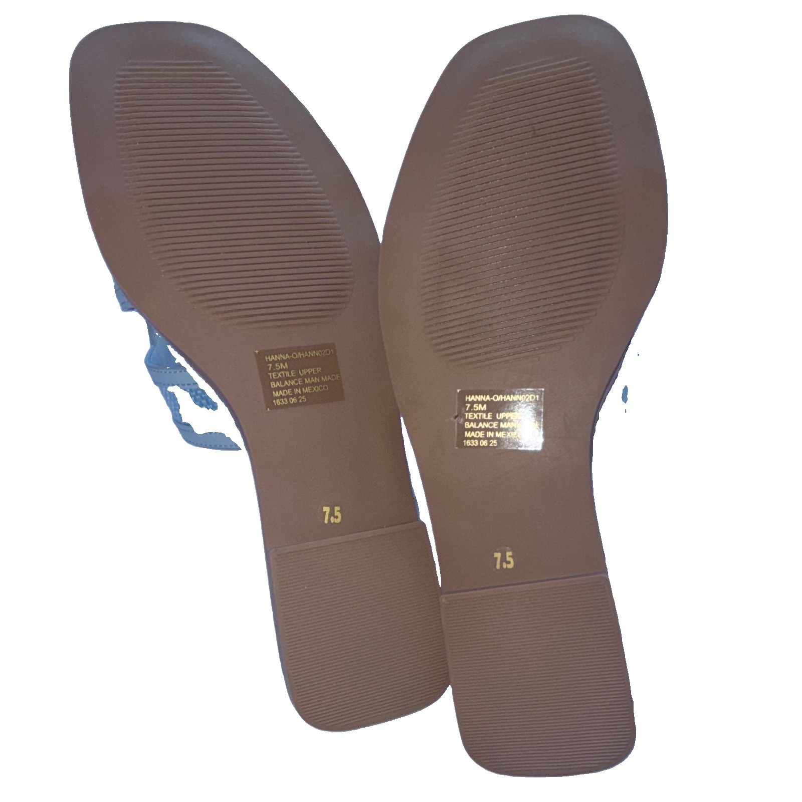 STEVE New York Women’s Blue Slide Sandals Slip-On Flat Textile Logo 7.5
