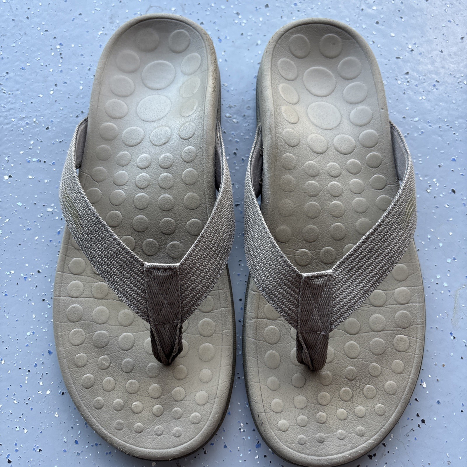 Orthaheel WAVE Unisex Flip Flop Thong Sandals W9/M8 Tan Beige GUC