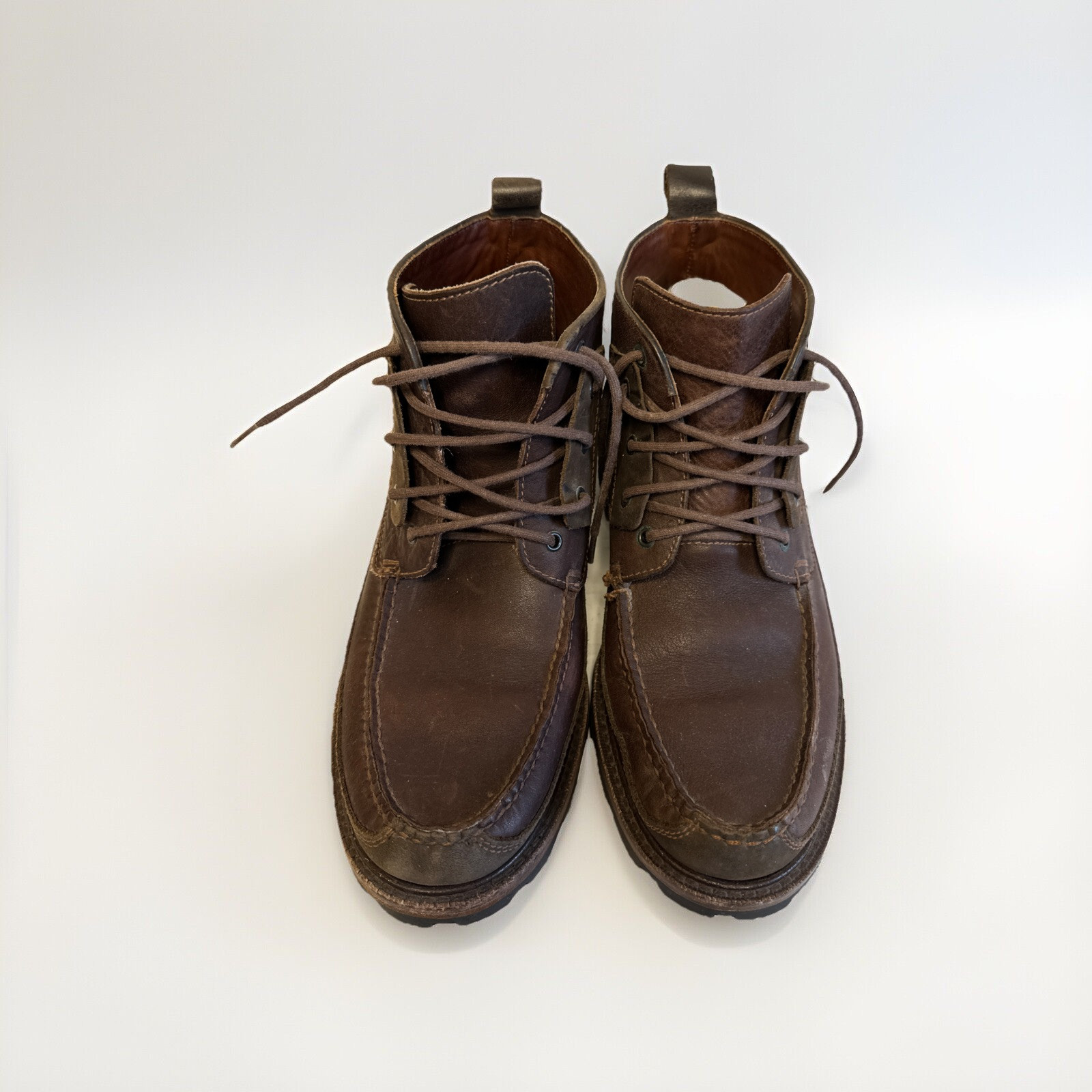 Cole Haan Women’s 8.5 M Brown Leather Hiking Chukka Boots Moc Toe Lace Gorpcore