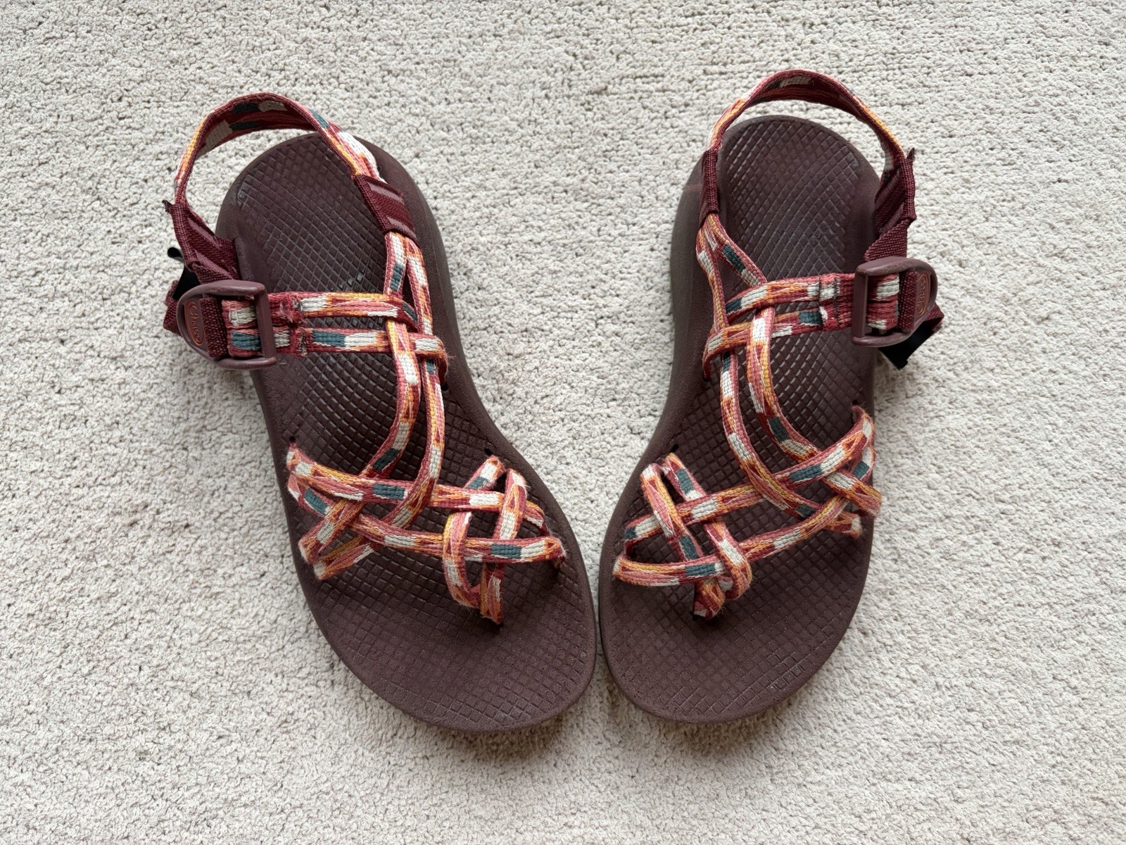 Chaco Sandals Womens 7W ZX/2 Classic Sports Strappy Flats Comfort Toe-Loop