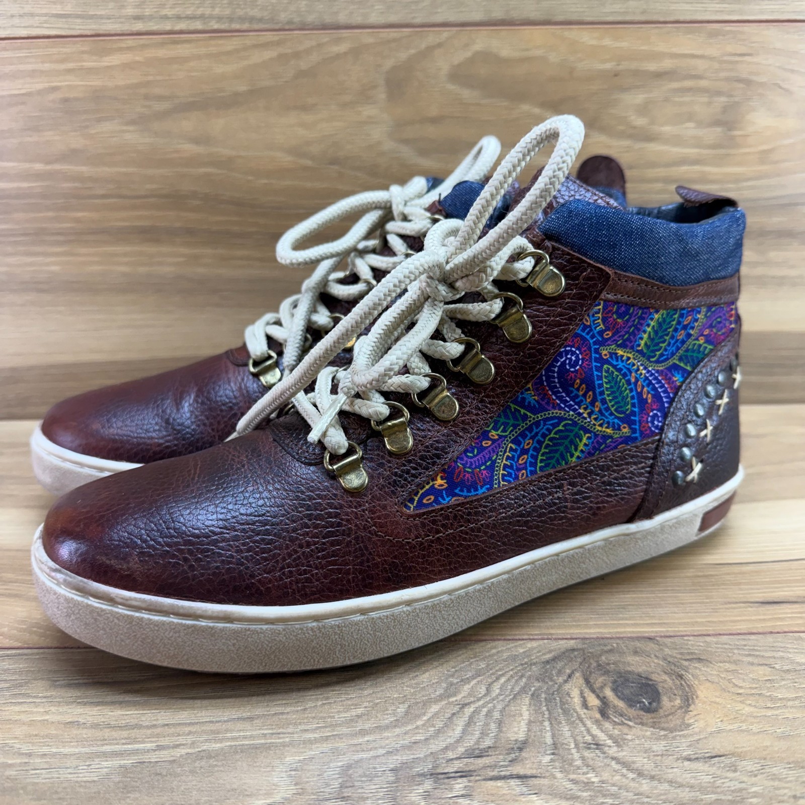 Inkkas Sokoke Camping Boot High Top Sneakers Womens 9 EU 40 Brown Leather Boho