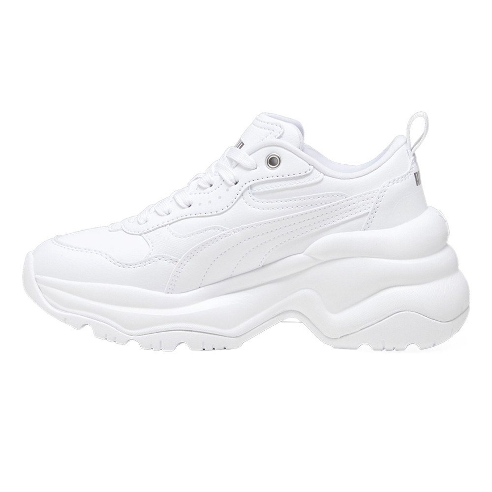 PUMA Cilia Perforated Lace Up Wedge Womens White Sneakers Casual Shoes 39391502