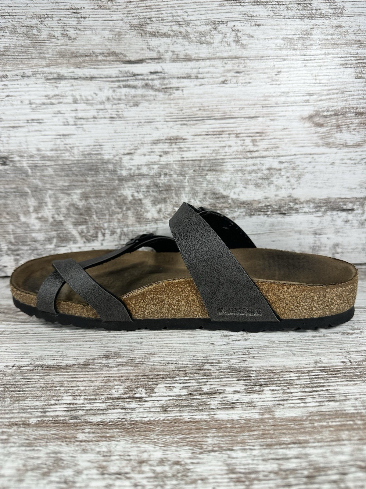 Women’s Birkenstock Mayari Birko-Flor Metallic Gray Sandals Sz EUR 39/US 8 EUC!